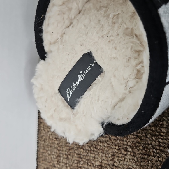 Eddie Bauer Light Gray Dog Slippers Sherpa Lined Sz 9 Womens Slipon - Picture 4 of 5